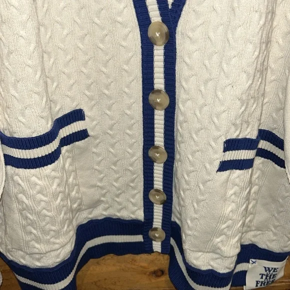 Free People Cream and Blue Cardigan - Picture 7 of 13